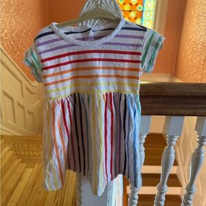 Primary rainbow Striped Kids Dress